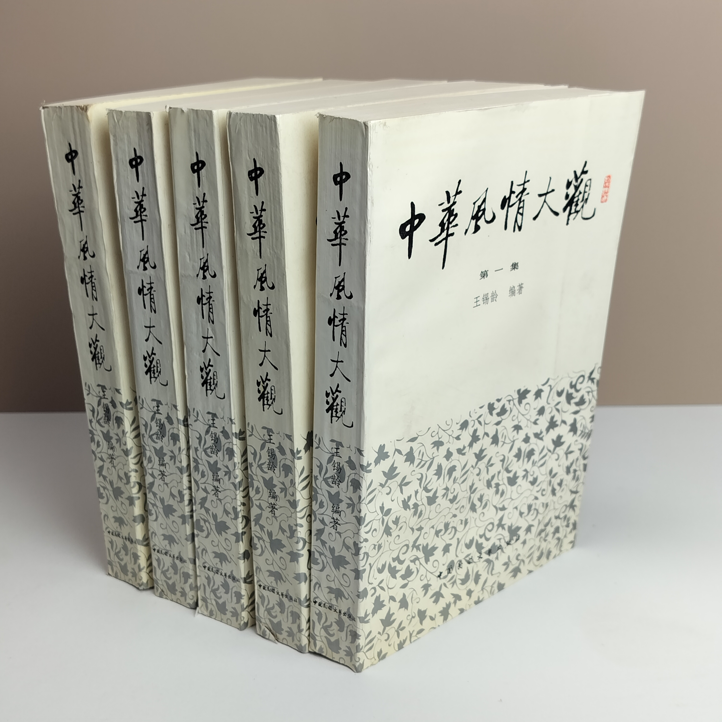 95新  中华风情大观 五册全 1990年一版一印 32开 中国民间文艺