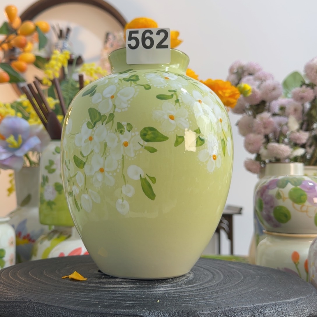 摆件景德镇手作陶瓷花瓶摆件无孔