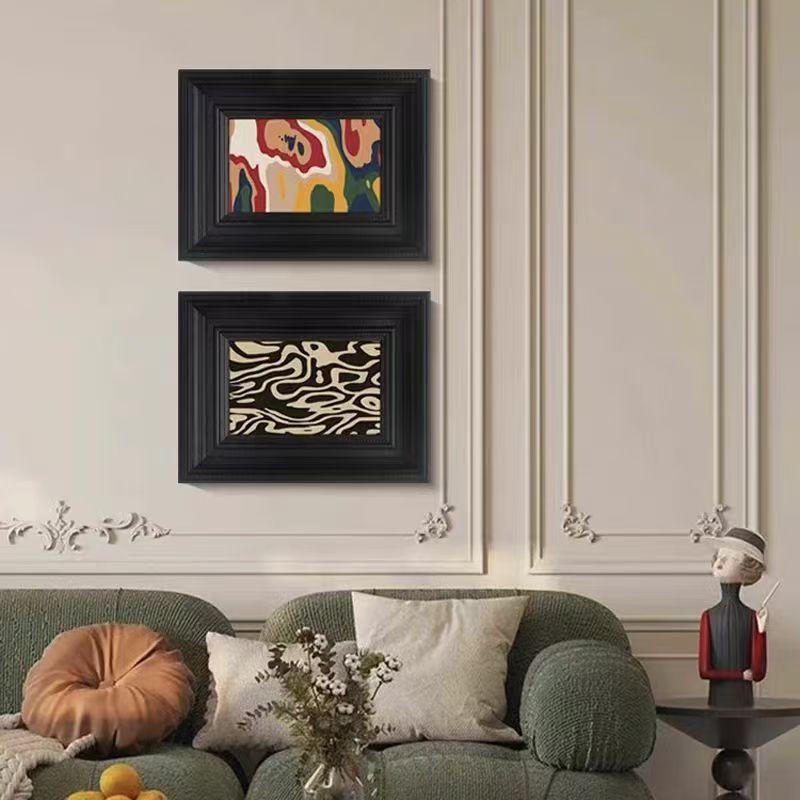 装饰画饭厅餐桌餐厅墙面轻奢餐边创意两联挂画欧框4060*2