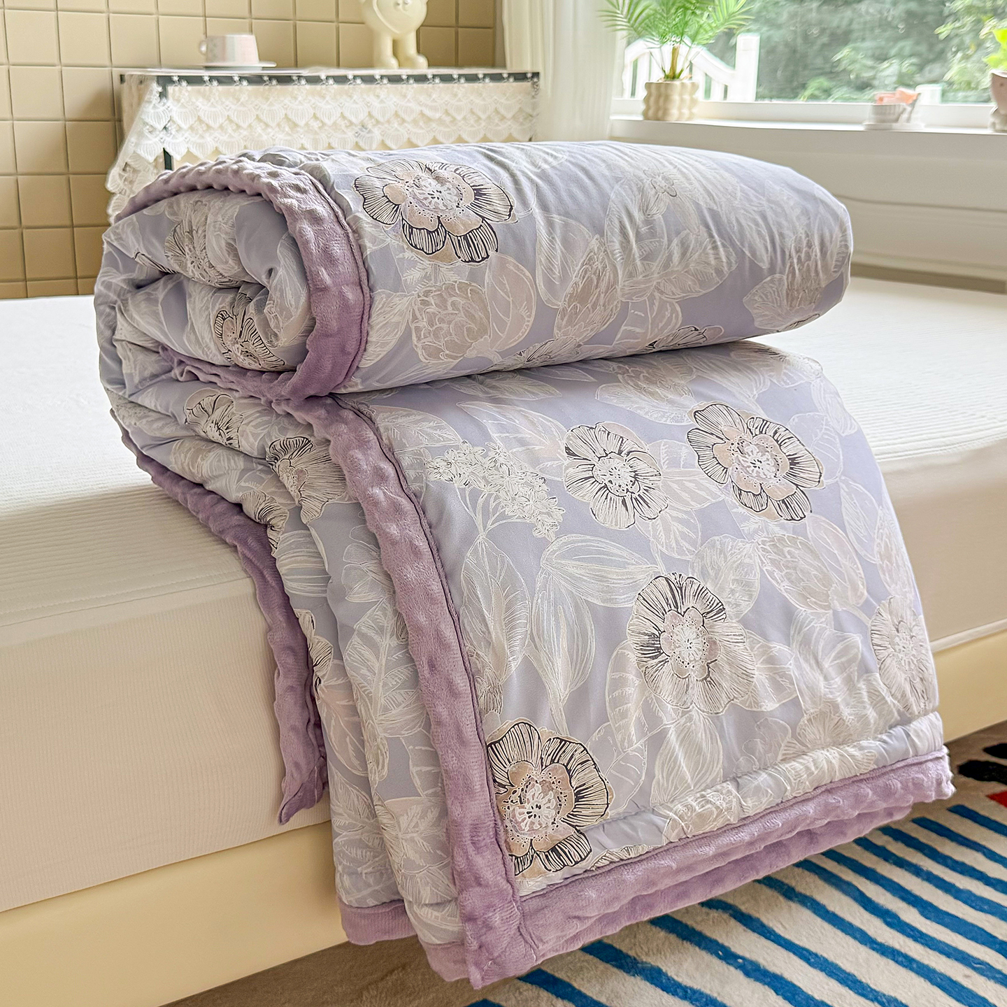 三十天免费试睡！ 2025年新款陌上花开-紫春秋被子200*220cm