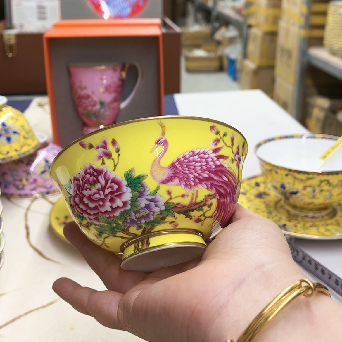 【闪购商品】骨瓷4.5英寸6黄。。。。。。