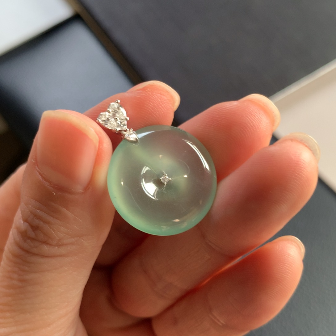 翡翠颈饰未镶嵌天然缅甸翡翠吊坠21.2-5.6