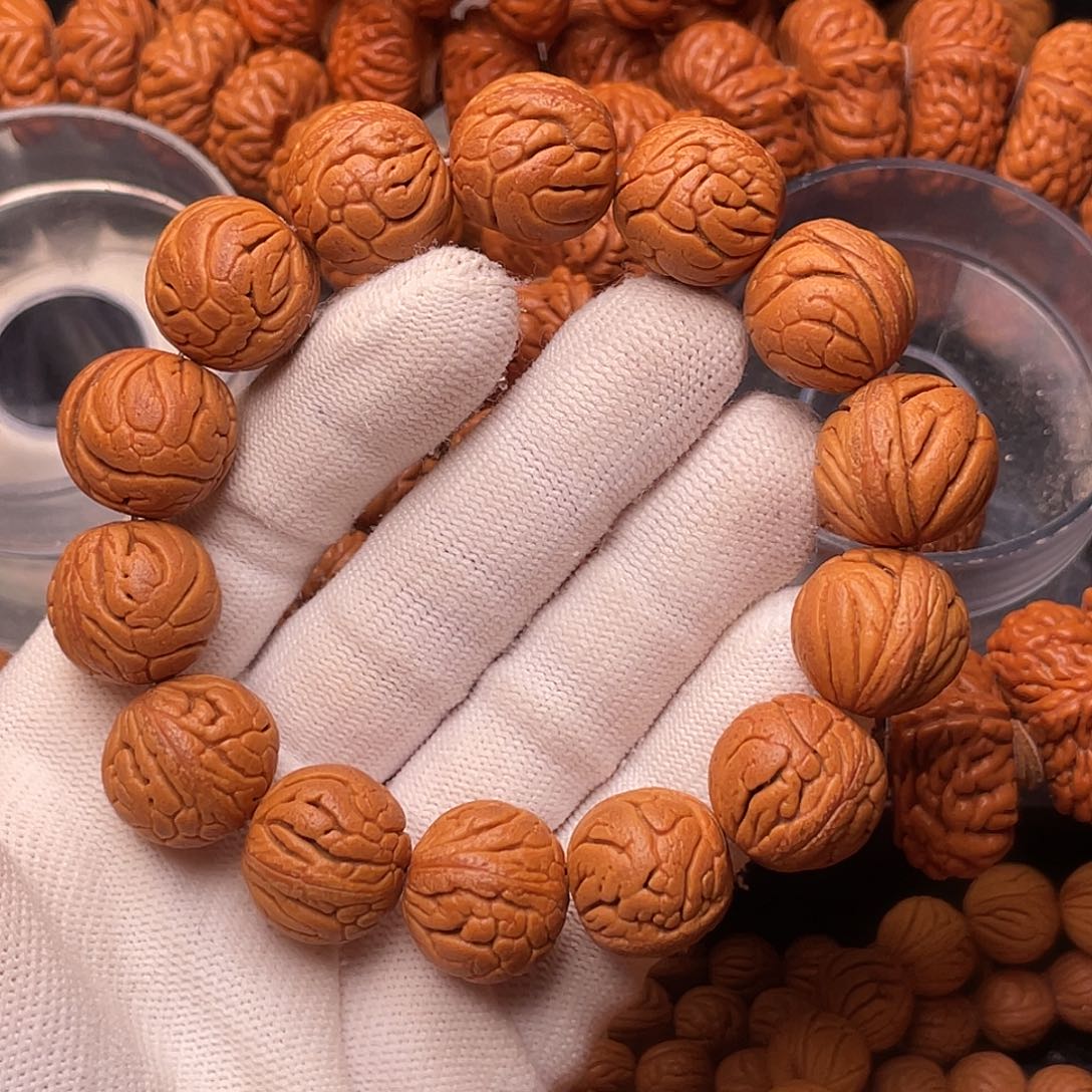 桃核手串金丝龙珠1.8