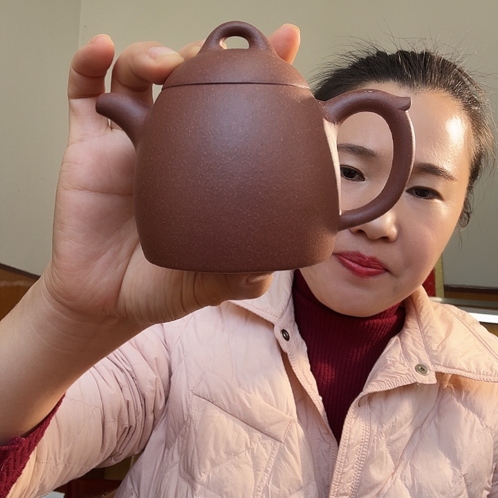 紫砂茶壶紫泥秦权200cc