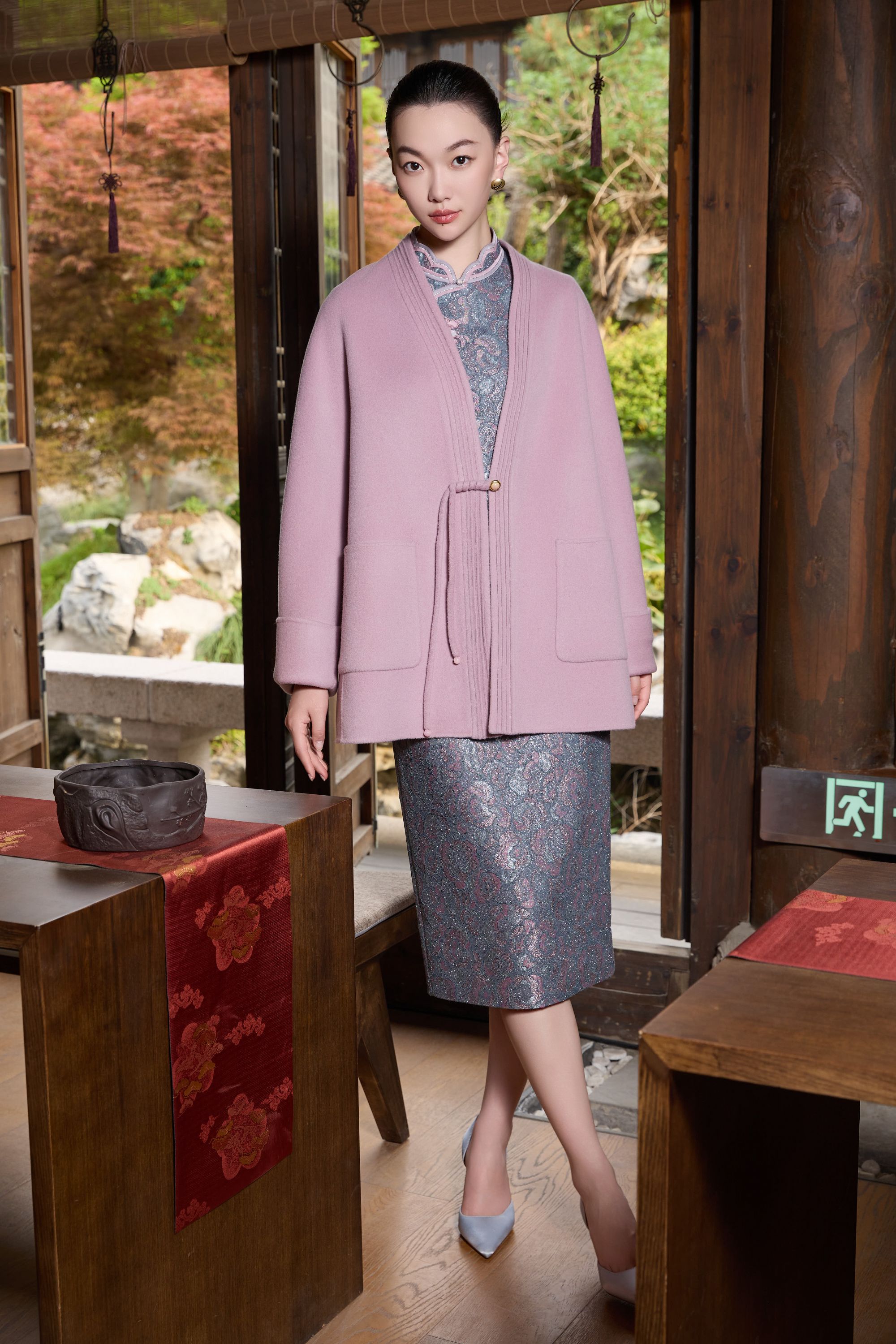 朱紫褕33022大衣/短款/新中式/秋冬