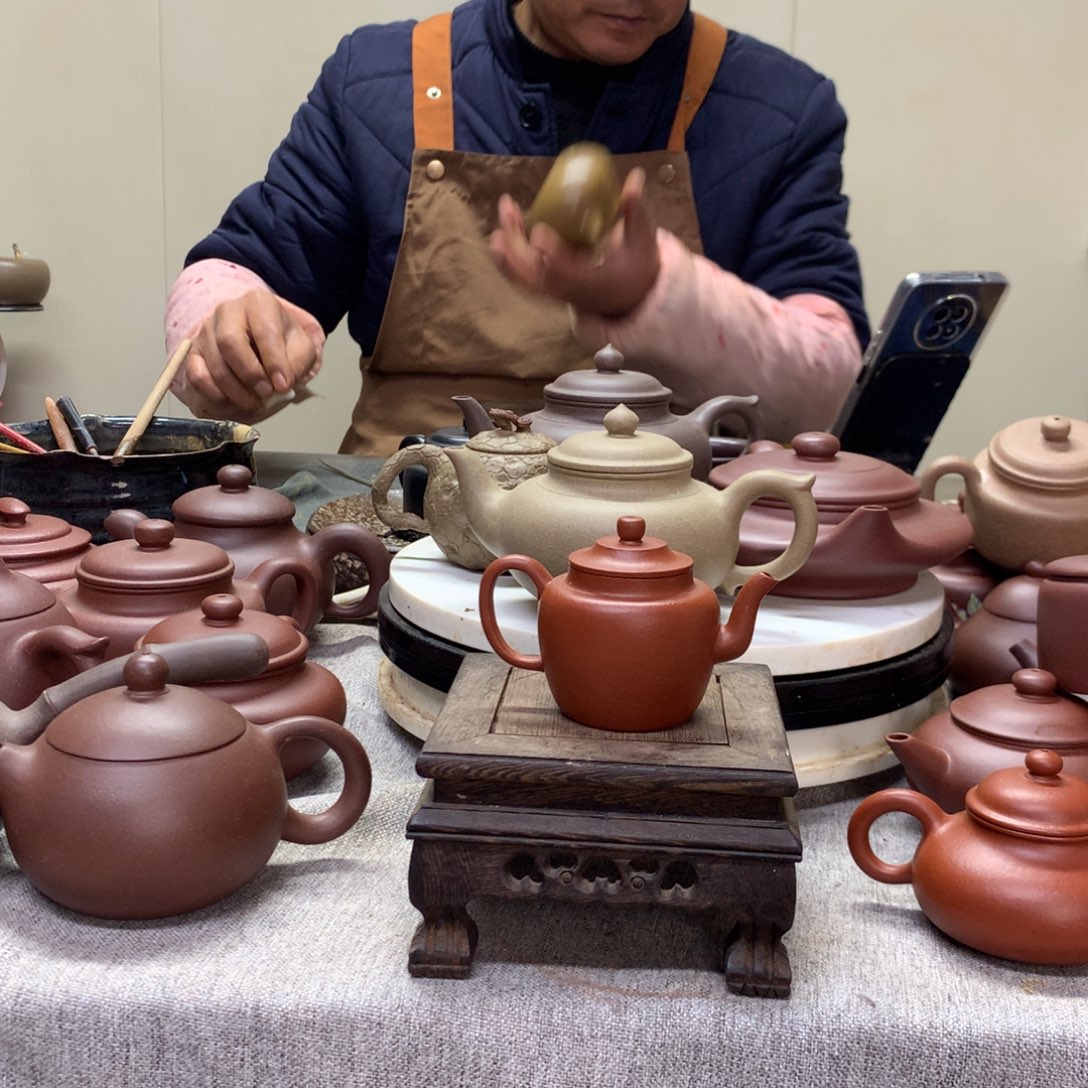 茶壶朱泥宫灯75 C半手工制作