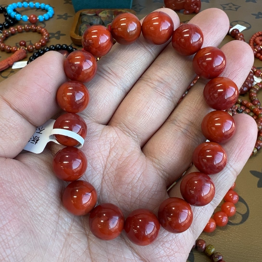 凡***城南红玛瑙未镶嵌手串瓦西12mm+