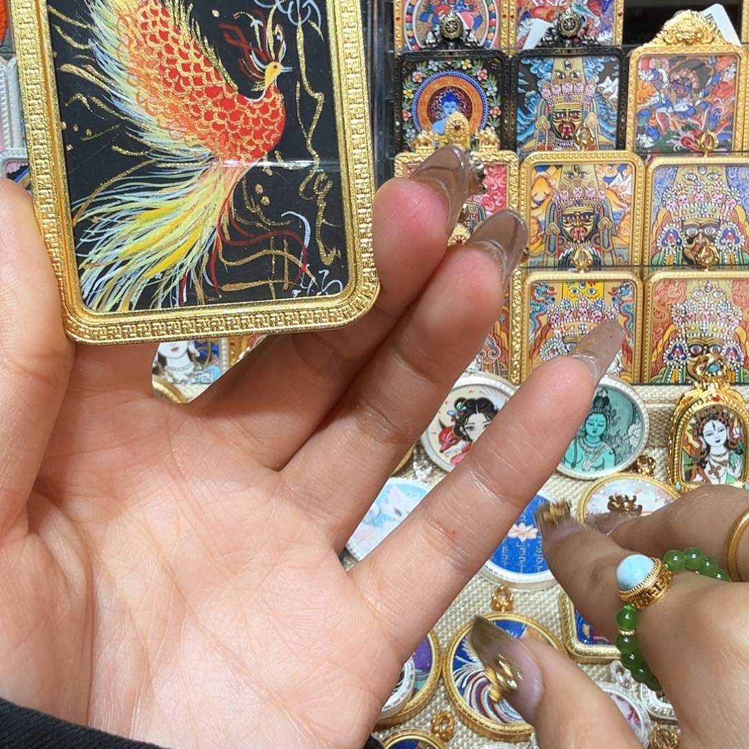 吊坠热贡纯手绘唐卡非遗文化