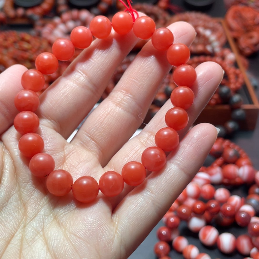 南红玛瑙手链未镶嵌