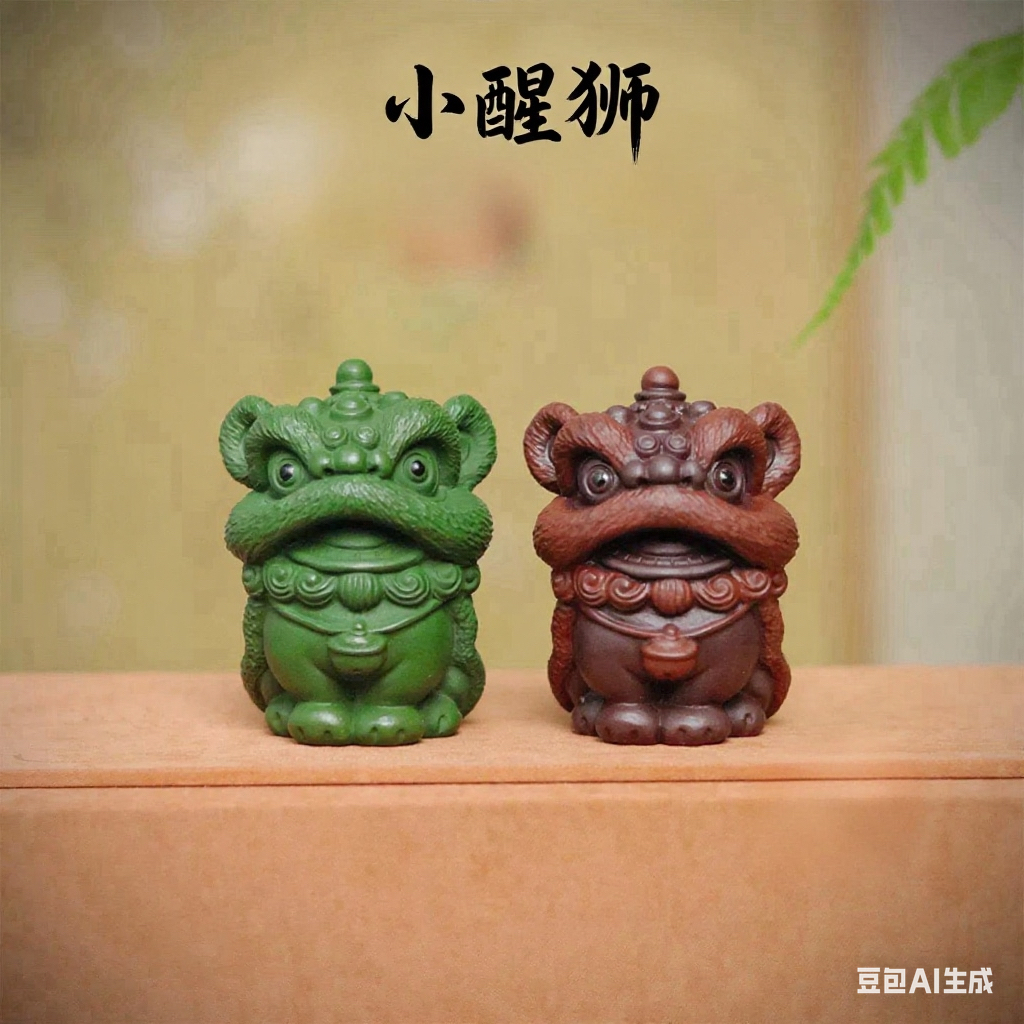 紫砂茶宠醒狮原矿名家手工精品可养小醒狮可爱趣味茶桌礼品摆件