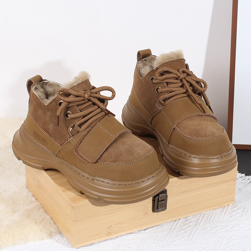 牛皮+内里全羊毛！N-259 女款高帮系雪地靴超轻厚底增高休闲棉鞋