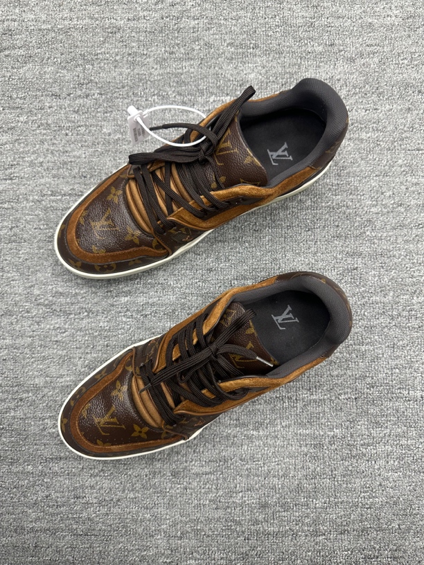 99新 LouisVuitton/路易威登 42.5 lv trainer 老花板鞋 棕色