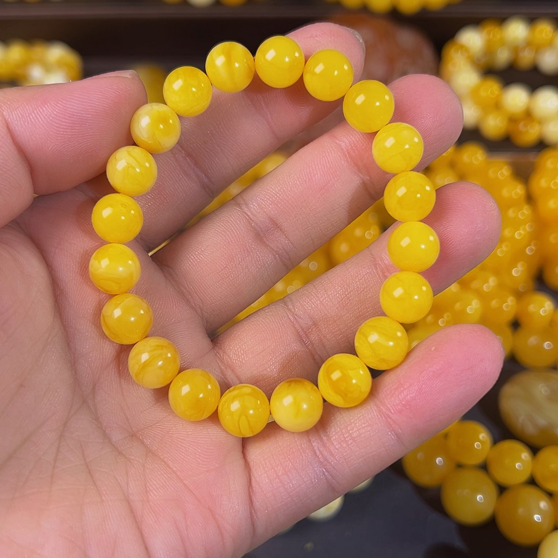 琥珀裸石未镶嵌(**)9十焦皮手串