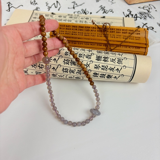 合成金属亚克力手链 水色灰色拼色手链女生