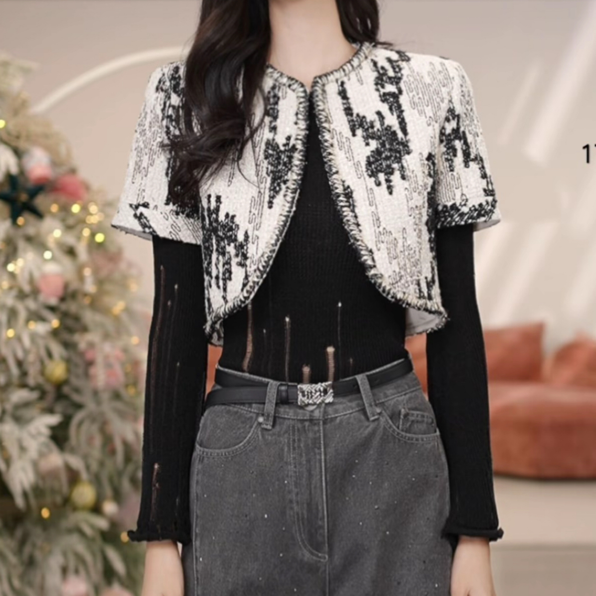 limil/丽米儿轻奢高级秋冬新款气质百搭短外套940031