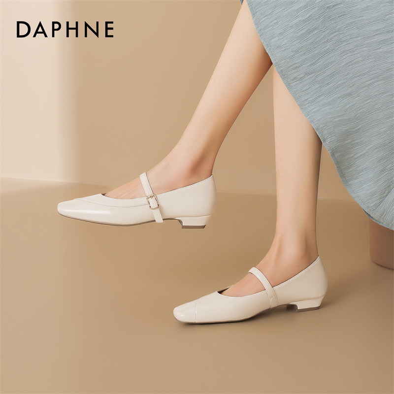 达芙妮时尚小众仙女风搭配裙子浅口方头玛丽珍鞋女款爆款2025新款