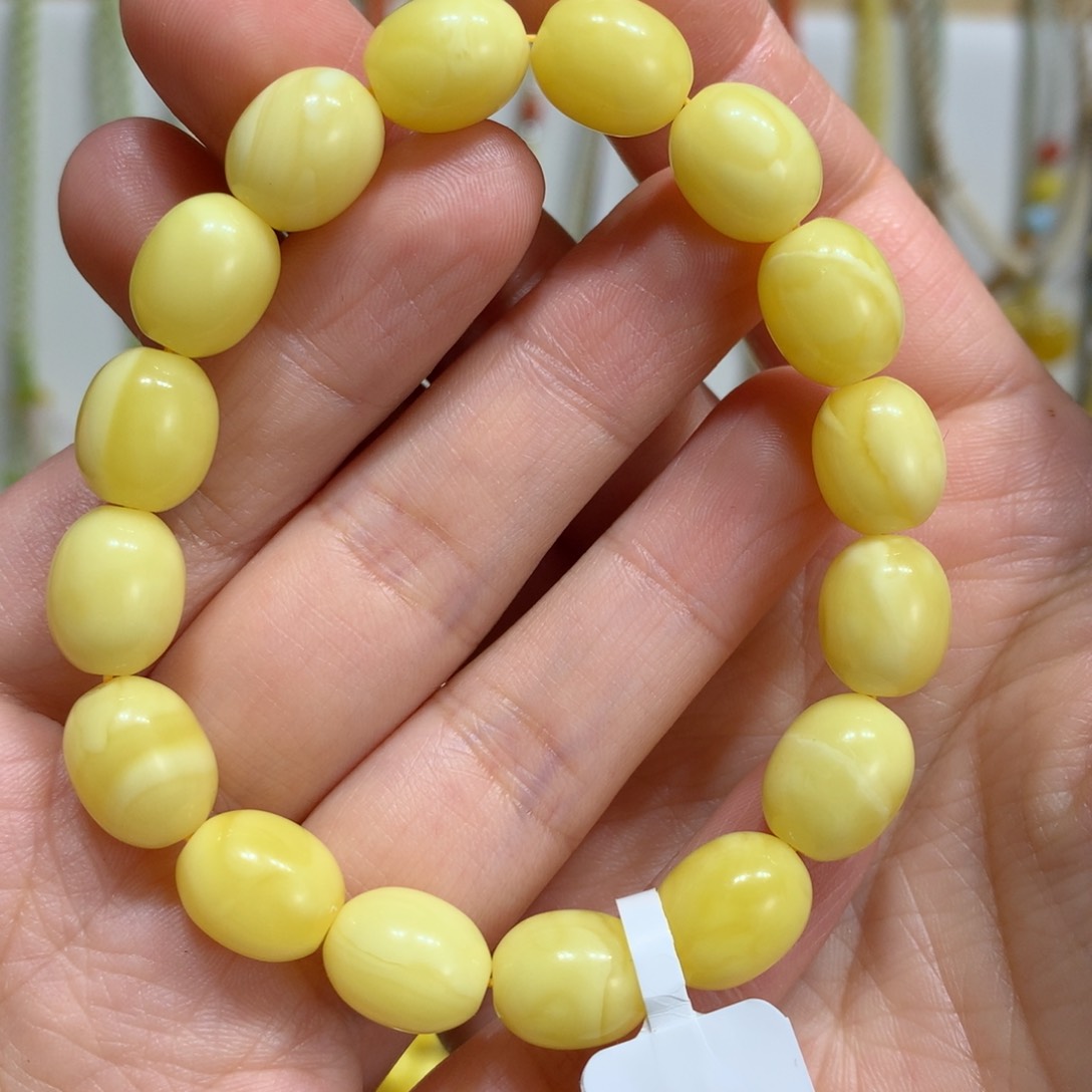 蜜蜡手链未镶嵌枣珠9.6m m