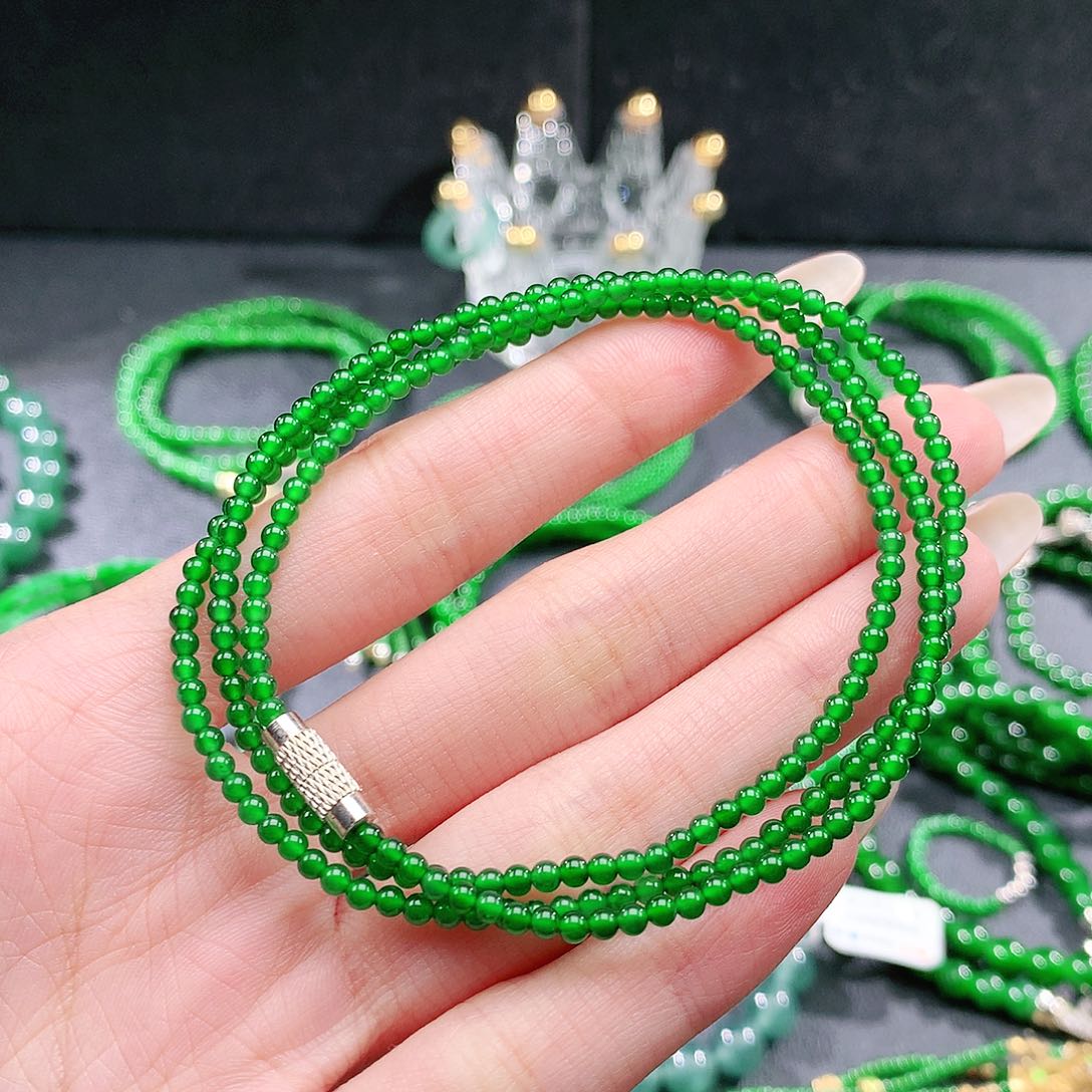 翡翠未镶嵌手串项链