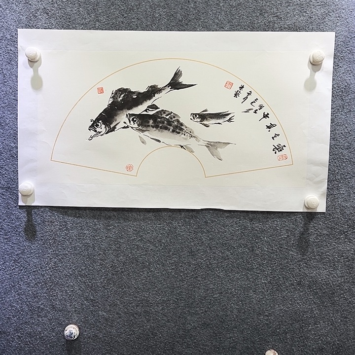 国画知鱼之乐纯手绘