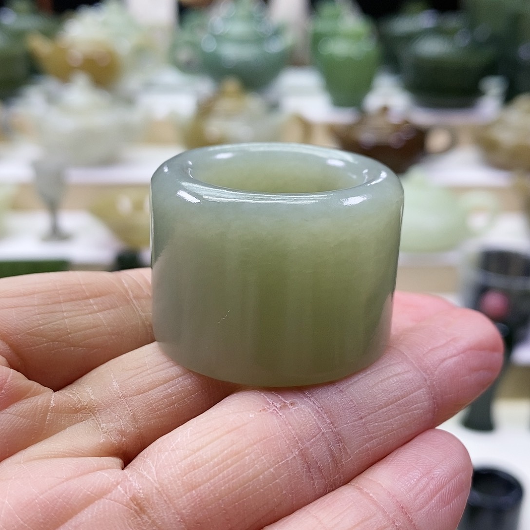 和田玉扳指未镶嵌圈号22