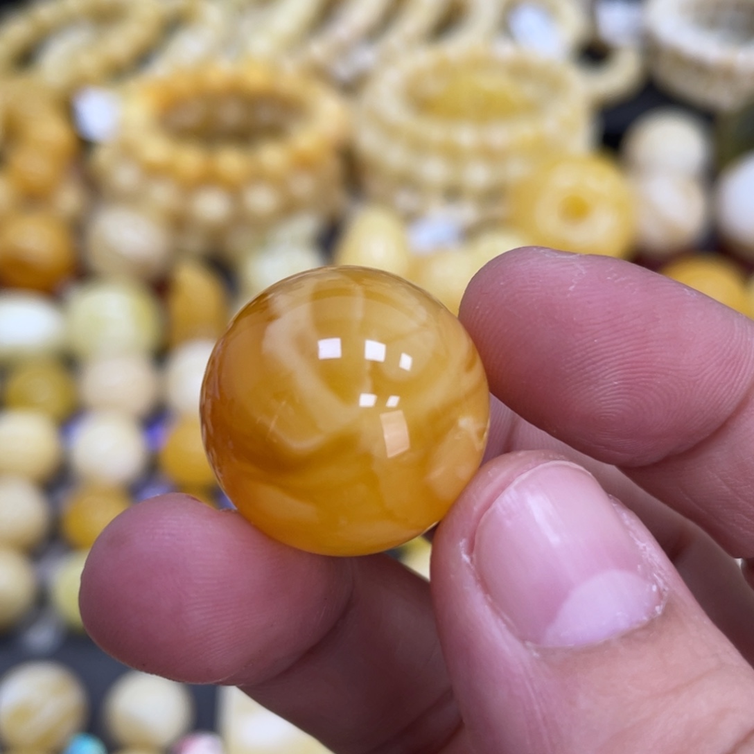裸石蜜蜡未镶嵌21mm焦皮橘红