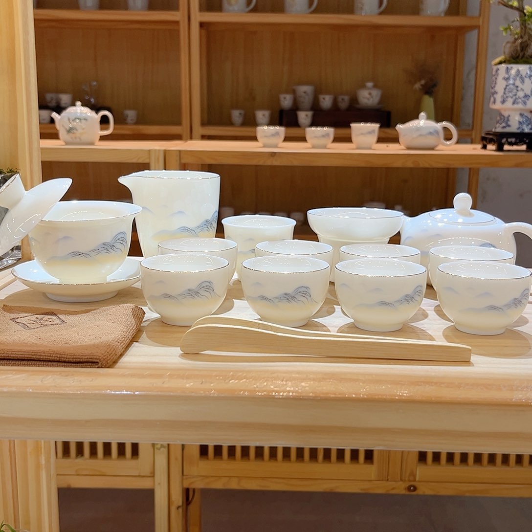 【御瓷斋】羊脂玉瓷茶具套装