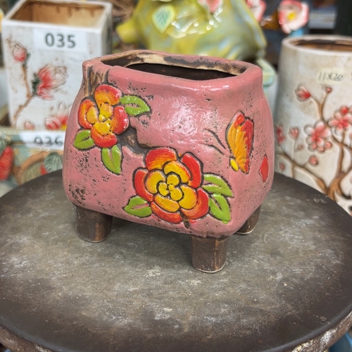 紫砂花盆粗陶材质多肉花盆