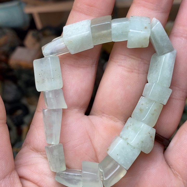 合金蛇纹石玉手链