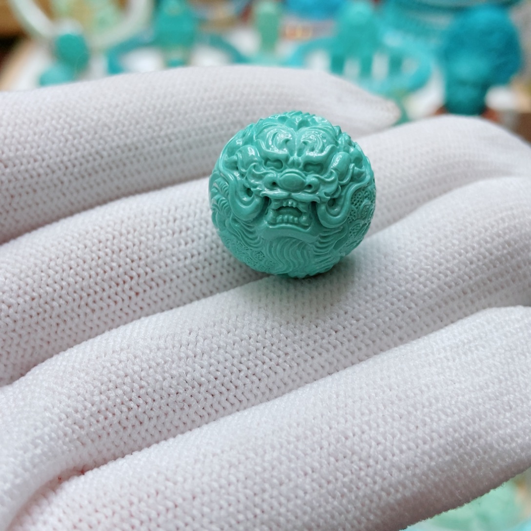 绿松石未镶嵌龙珠18.4m