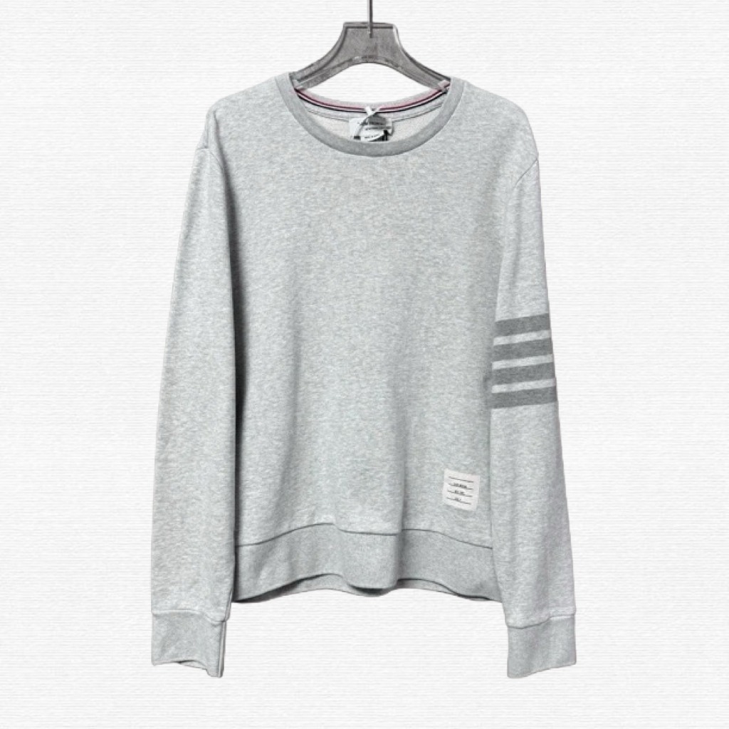 99新 THOMBROWNE 针织logo螺纹领口圆领卫衣/4码/70914