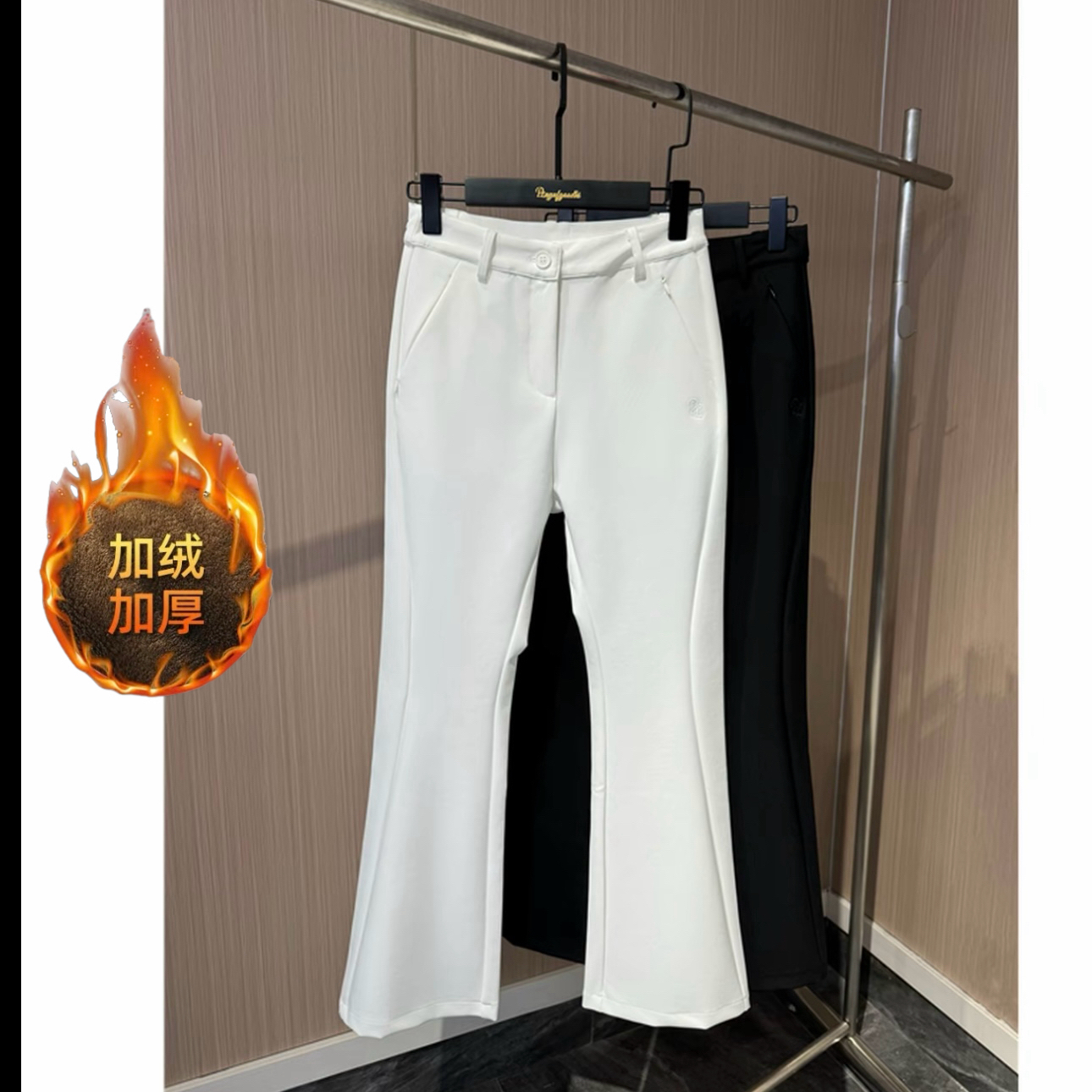 高尔夫裤子女高腰修身显瘦长裤韩版服装女微喇叭弹力球裤女裤