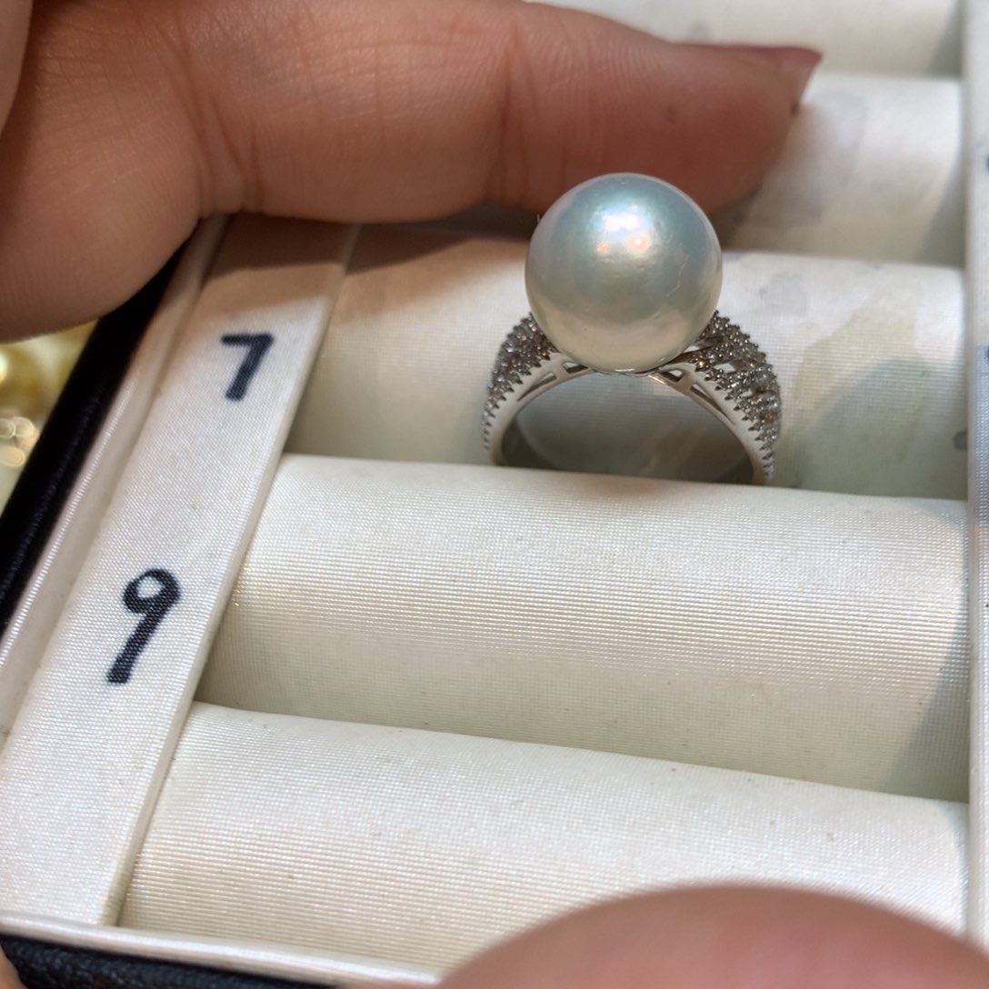 淡水珍珠戒指银S925镶嵌