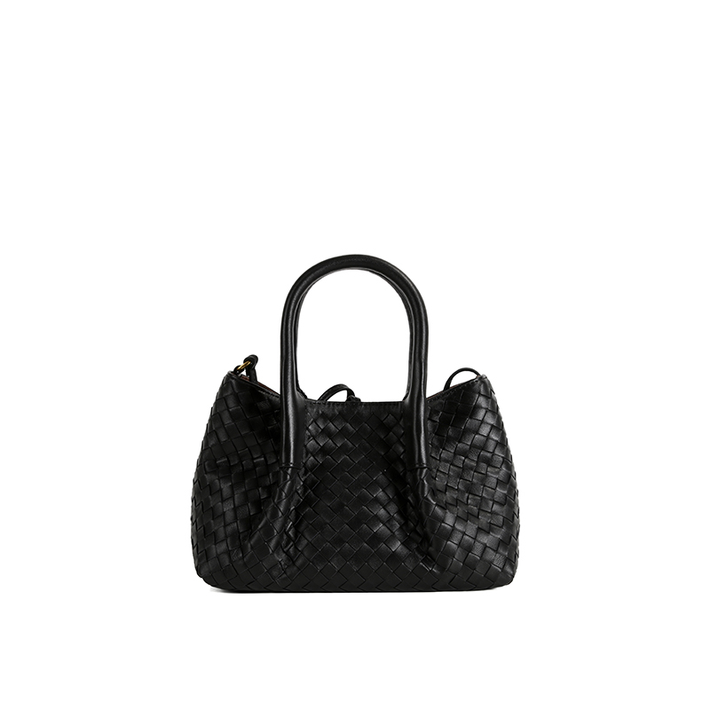 羊皮手工编织中古包手提托特包 10071小号