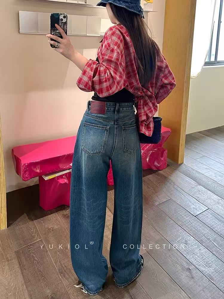 (正品原包装孤品)`十三行品牌牛仔裤窄版直筒显瘦阔腿烟管九分裤