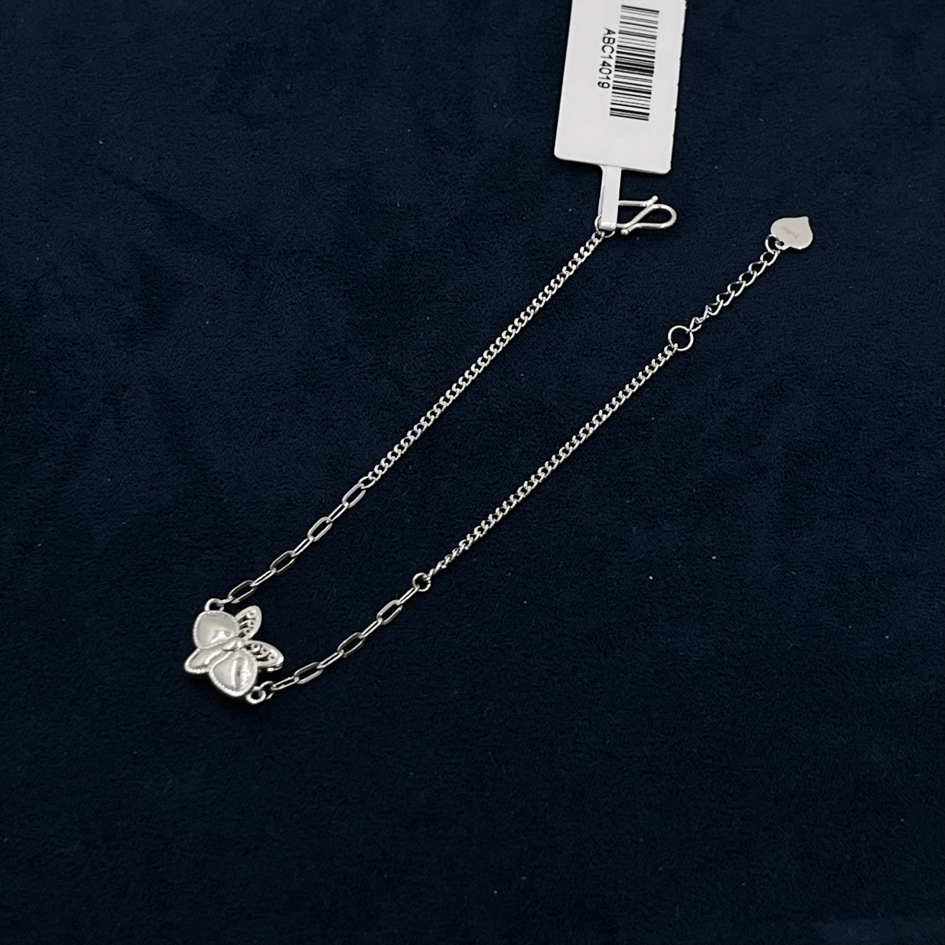 pt950五叶花镂空手链蝴蝶五叶花双面铂金手链简约女款铂金手链