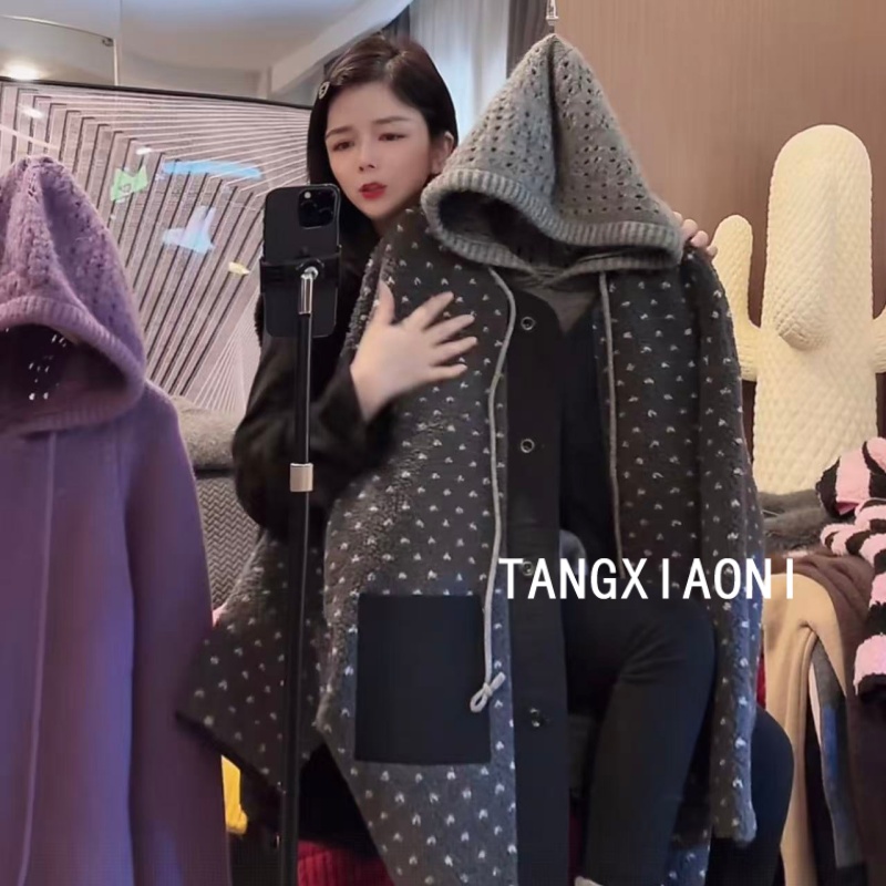 3店 灰点点大颗粒外套潮牌女装