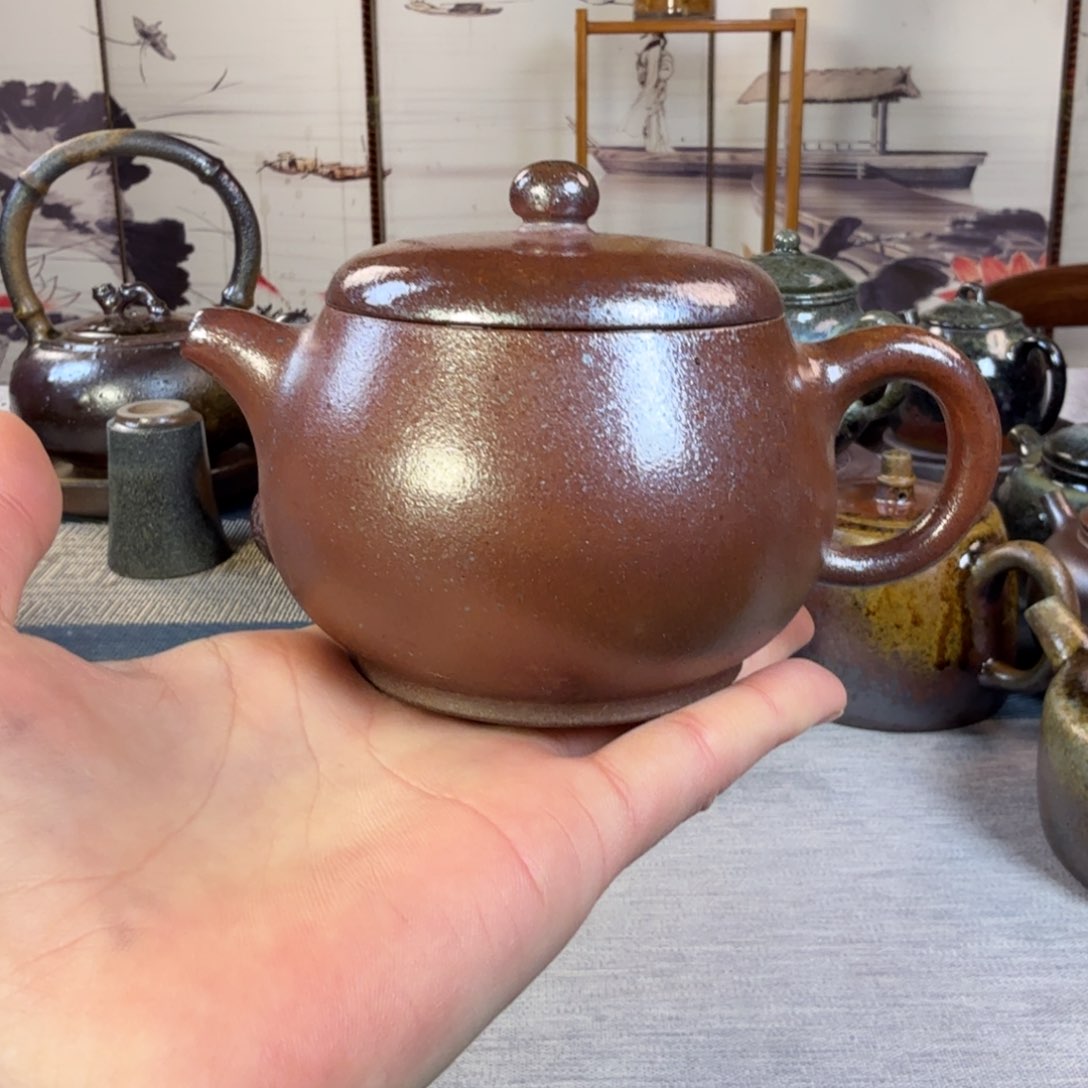 壶柴烧紫砂宽口文旦