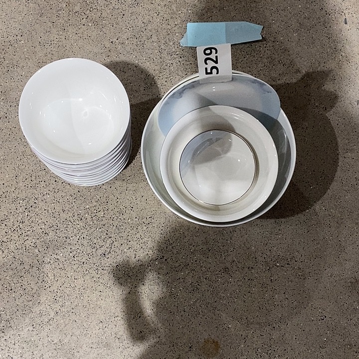 白瓷529号渐变灰11个碗套装