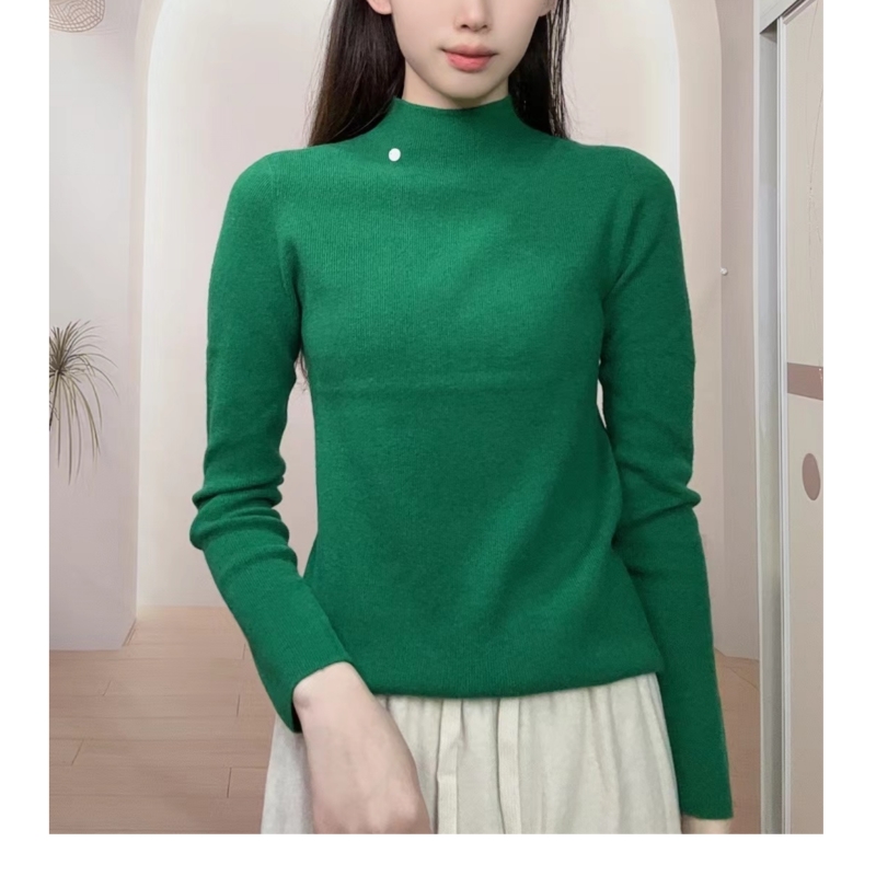 秋冬新款无缝一体时尚网红百搭上衣半高领修身堆堆领长袖打底衫