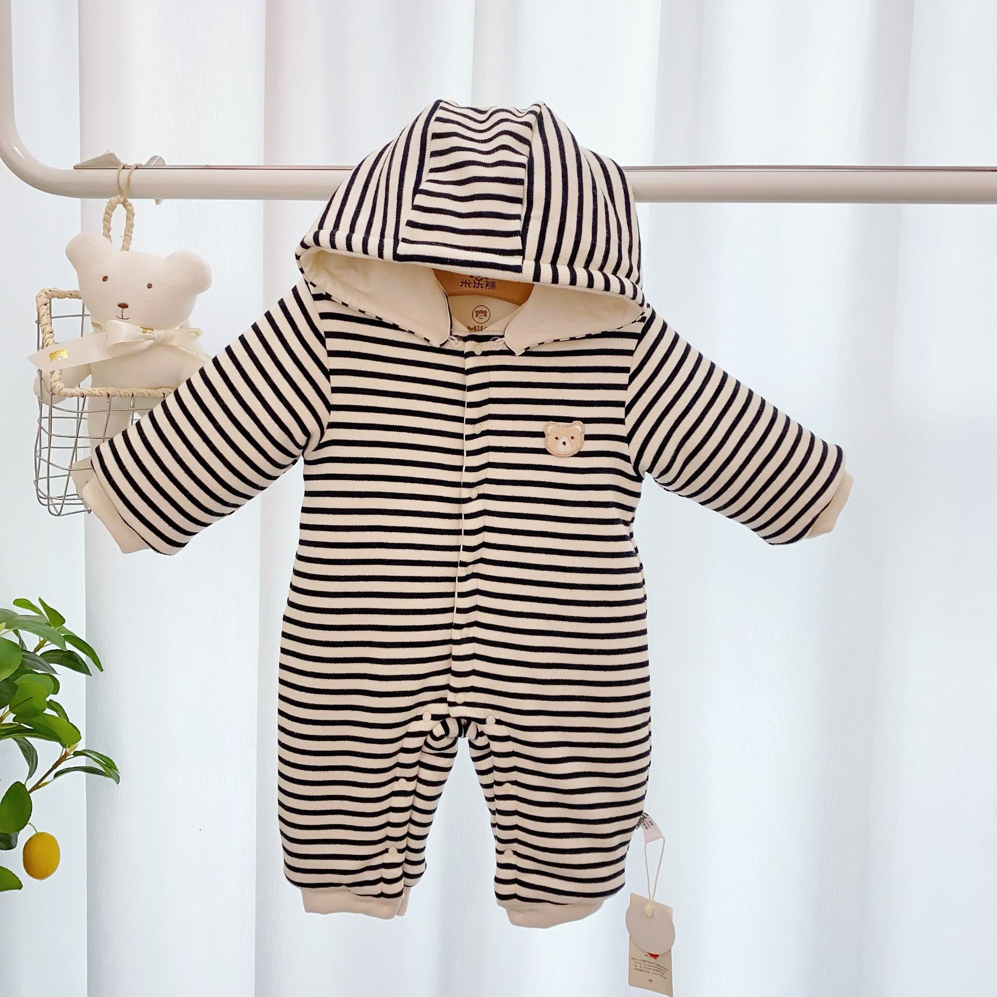 【w504】米乐熊 厚棉条哈衣