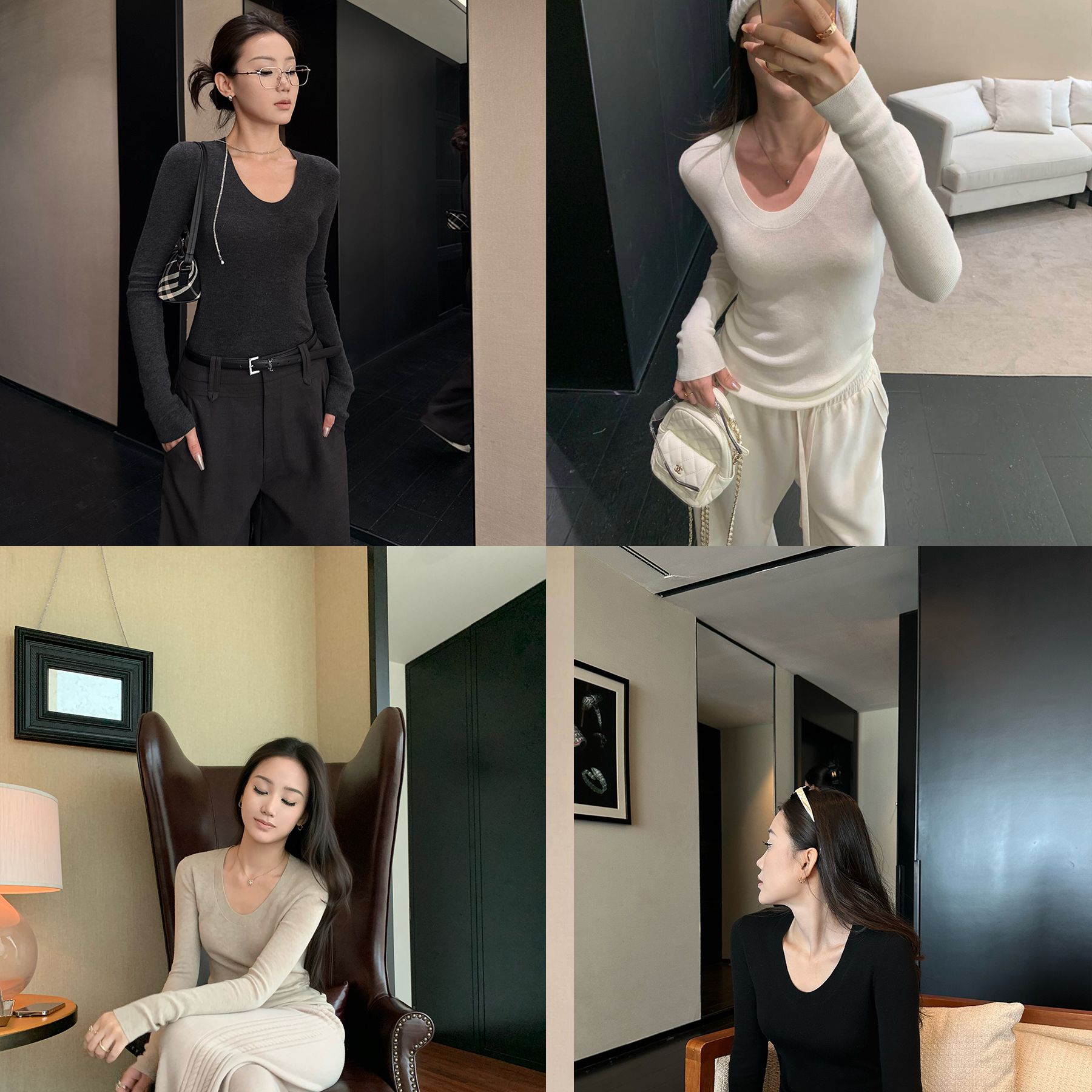 【5werkwen 10.08新品】实穿主义30绵羊毛四色百搭鹅蛋领打底 41-01