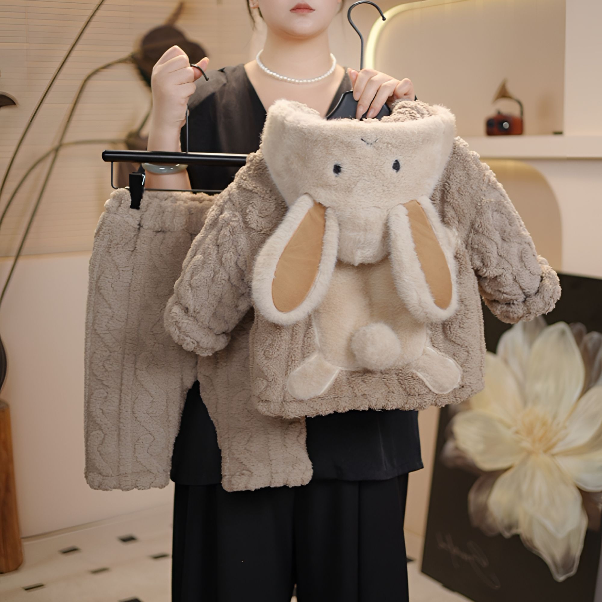 儿童睡衣套装法兰绒中小童宝宝加绒加厚两件套家居服24S019