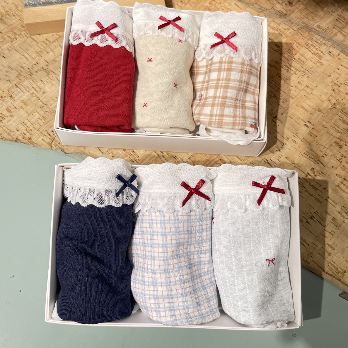 宝石蝴蝶 中腰棉质软糯亲肤包臀田园风女士三角内裤适合80-135斤