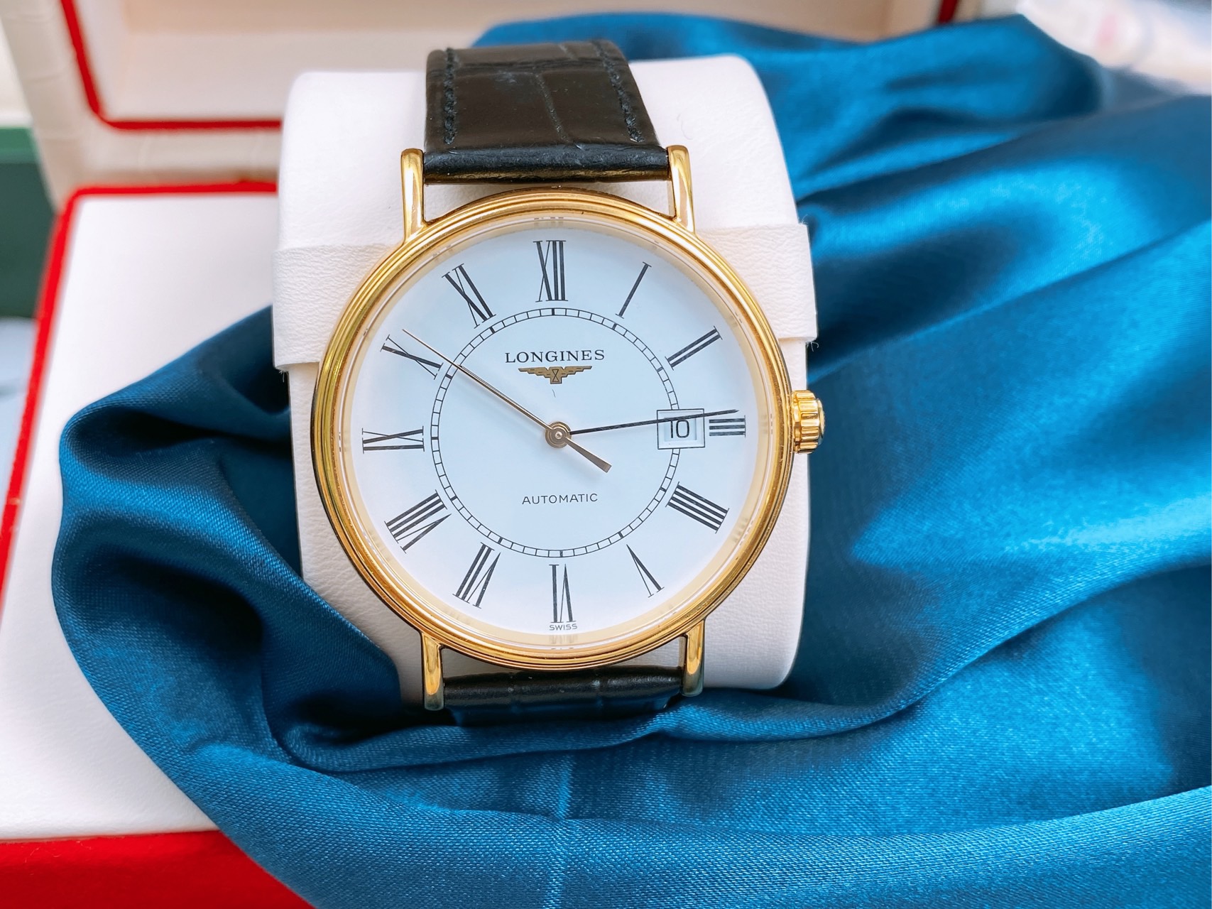 99新 Longines/浪琴 自动上链机械机芯精钢与黄色PVD镀金40.00mm