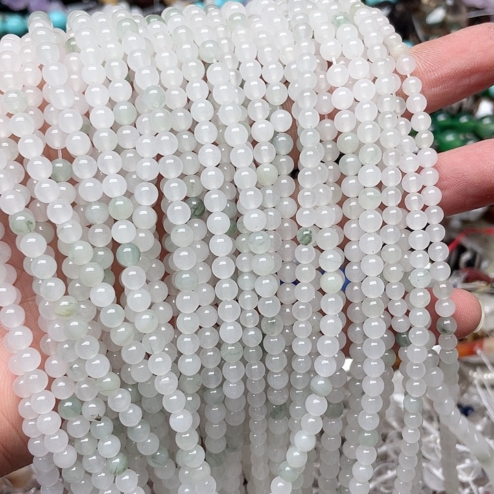 玛瑙/玉髓珠宝半成品未镶嵌2条4-5mm天山翠