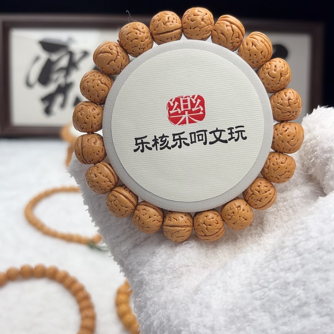 桃核手串1.4「水晶」野生桃核单圈