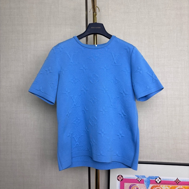 99新 LouisVuitton/路易威登 TW0274/S码/纯色字母休闲短袖针织衫