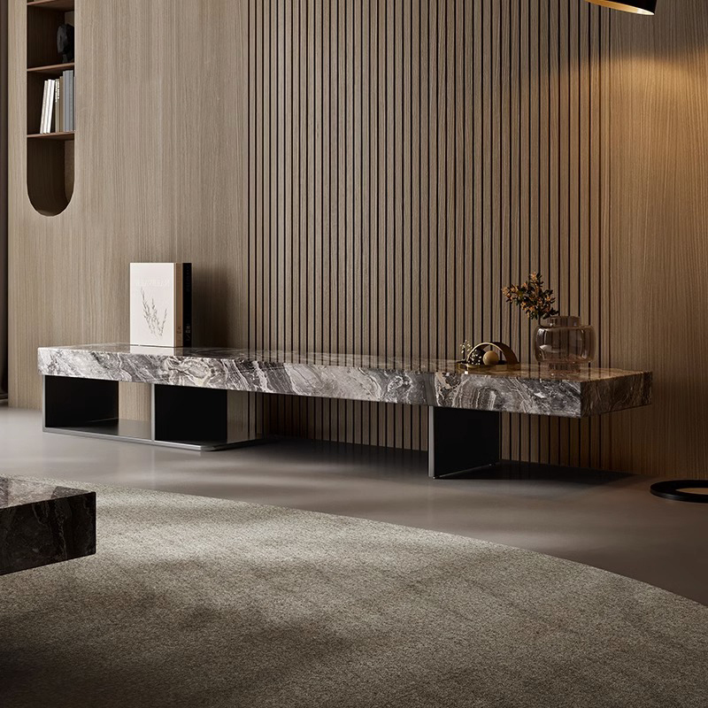 意式极简岩板电视柜轻奢现代高级感长方形客厅家用地柜小户型简约