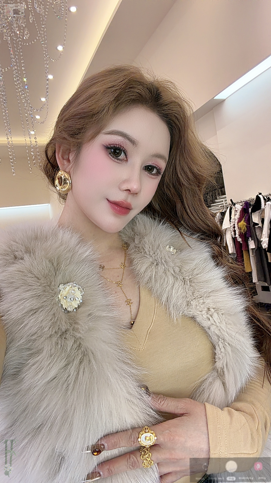 大气元（马甲）复古百搭狐狸毛马甲