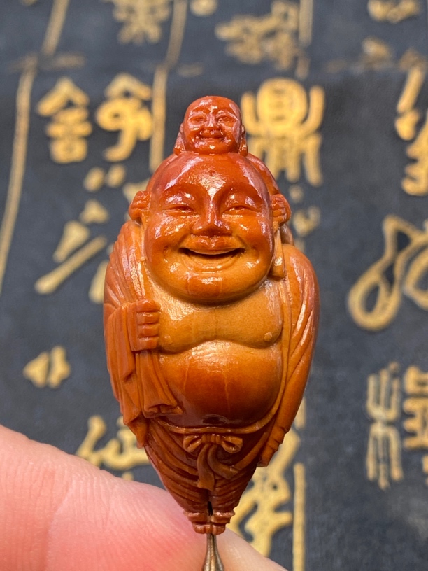 喜上加喜 采用梅林核雕刻 2.1-4.25
